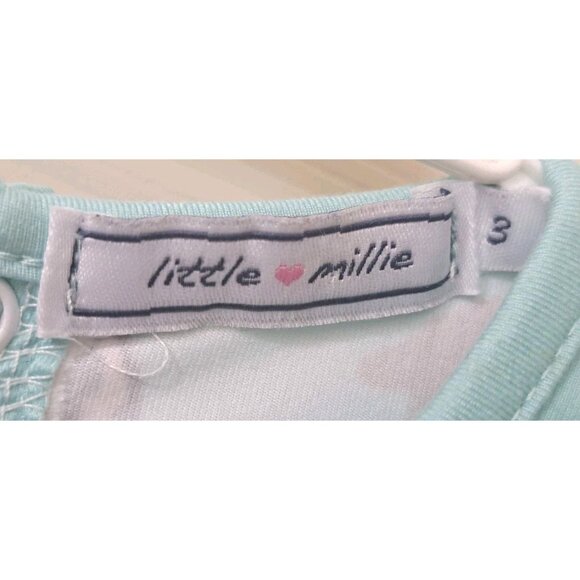 Little Millie 3 Multicolor Dog Print Long Sleeve Romper Back and Crotch Snaps - Picture 2 of 8